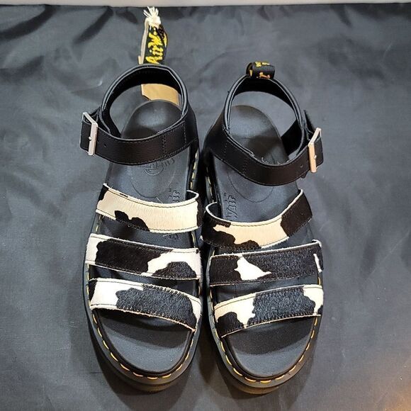 BRAN NEW DR.MARTENS BLAIR GENUINE CALF HAIR WOMEN SANDAL - Picture 2 of 16